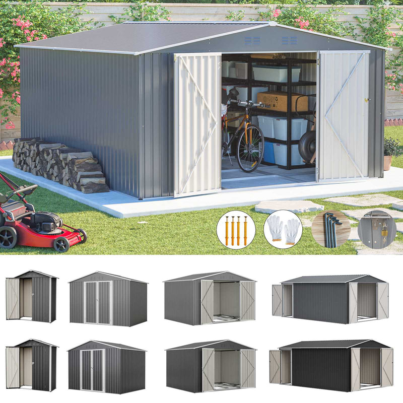 BIRCHTREE Garden Shed Metal Apex Roof