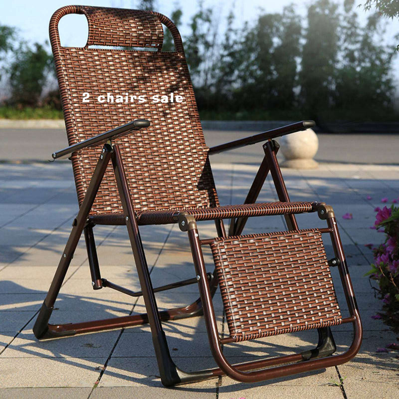 BIRCHTREE Set of 2 Rattan Sun Recliner SR07 Brown