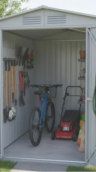 Added shelving inside. Now my workshop is complete!