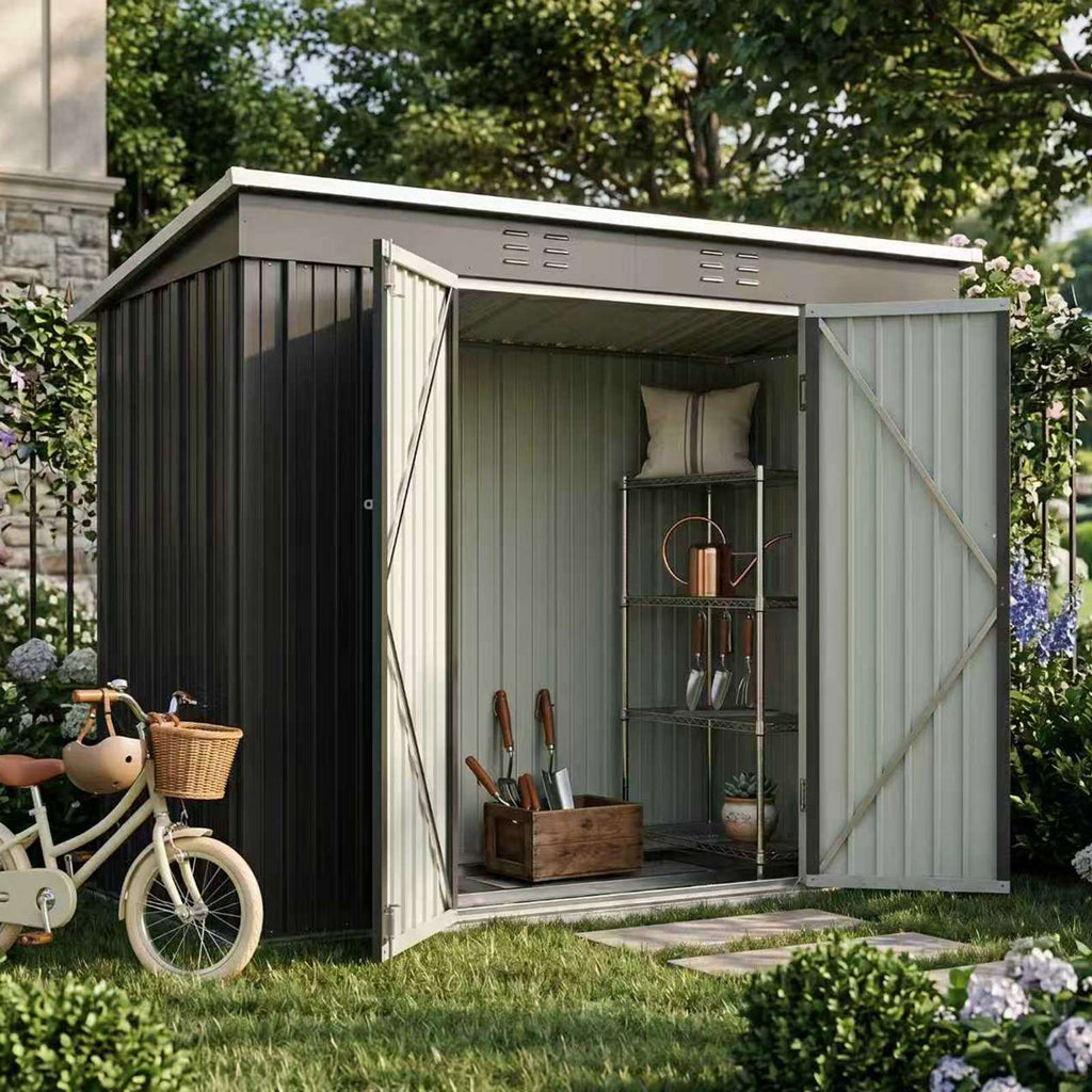 BIRCHTREE Garden Shed Metal Pent Roof