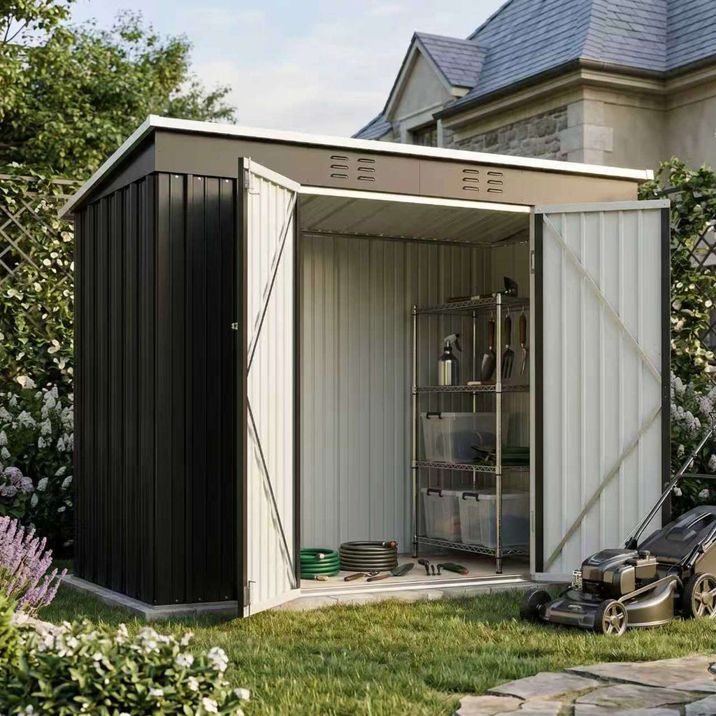BIRCHTREE Garden Shed Metal Pent Roof
