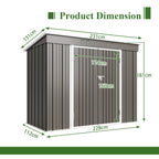 BIRCHTREE Garden Shed Metal Pent Roof