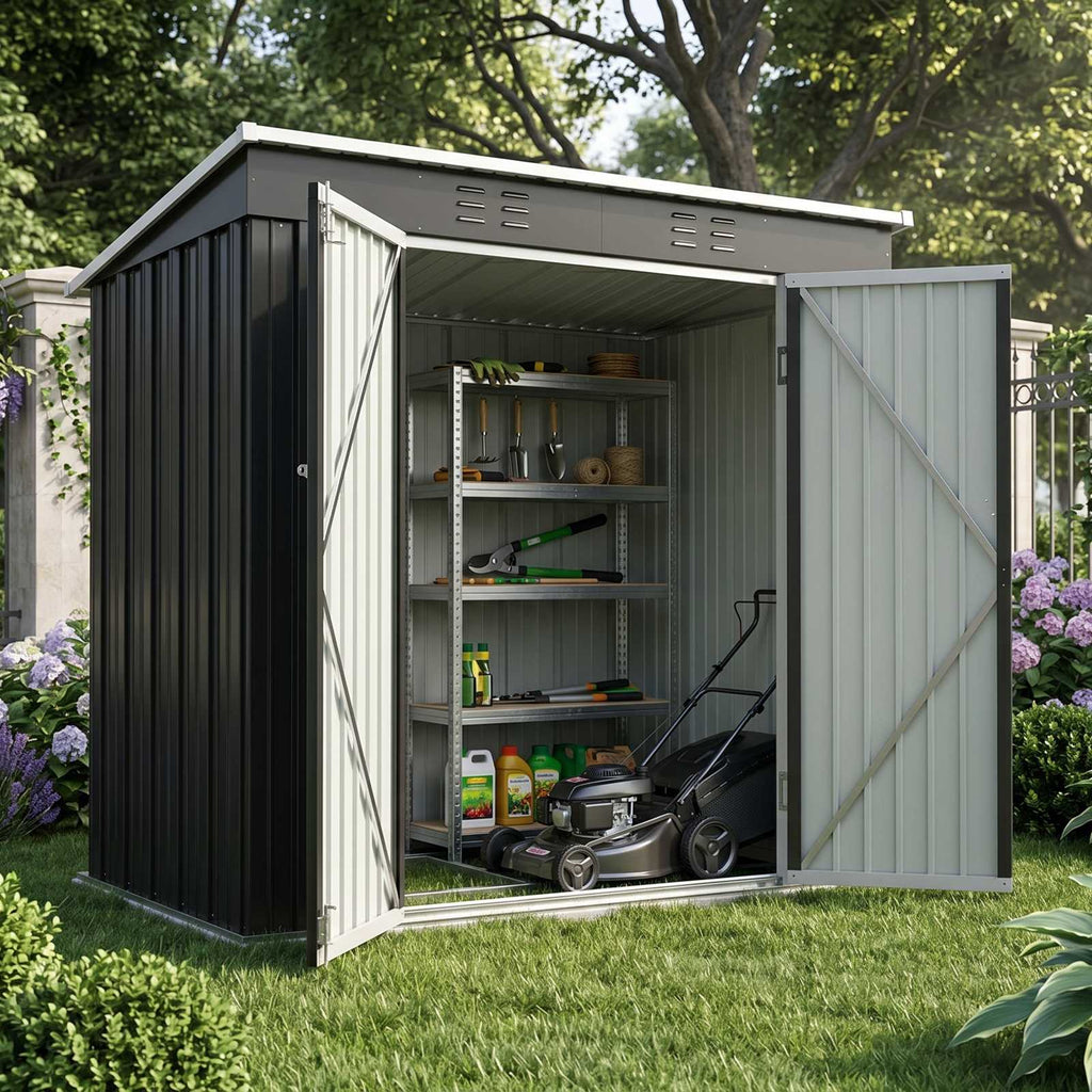 BIRCHTREE Garden Shed Metal Pent Roof