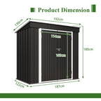 BIRCHTREE Garden Shed Metal Pent Roof