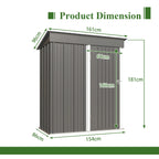 BIRCHTREE Garden Shed Metal Pent Roof