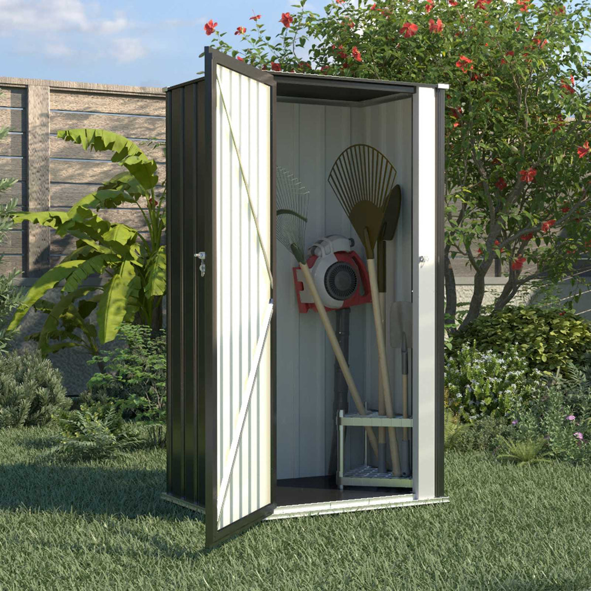 BIRCHTREE Garden Shed Metal Pent Roof