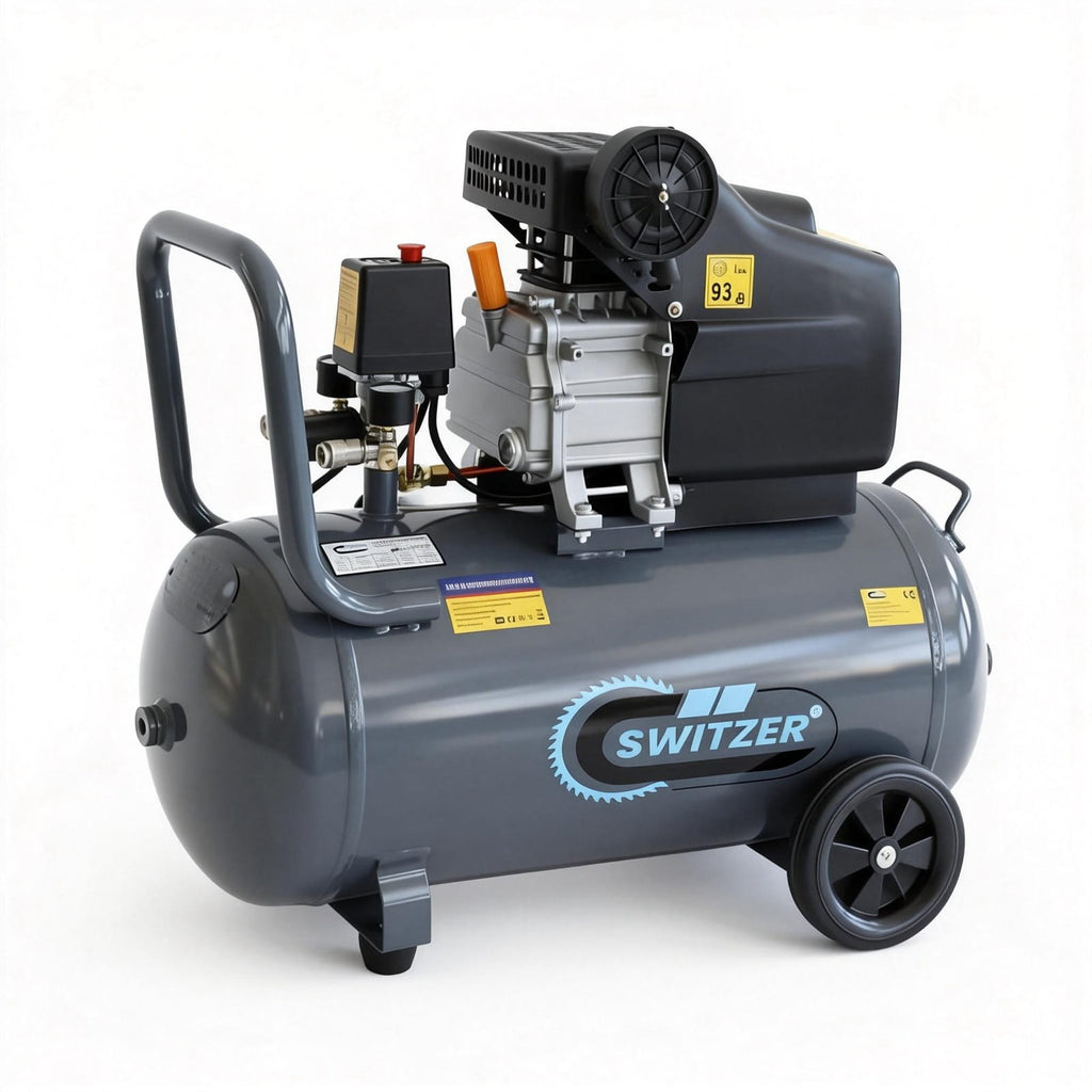 Switzer 50L air compressor on a white background
