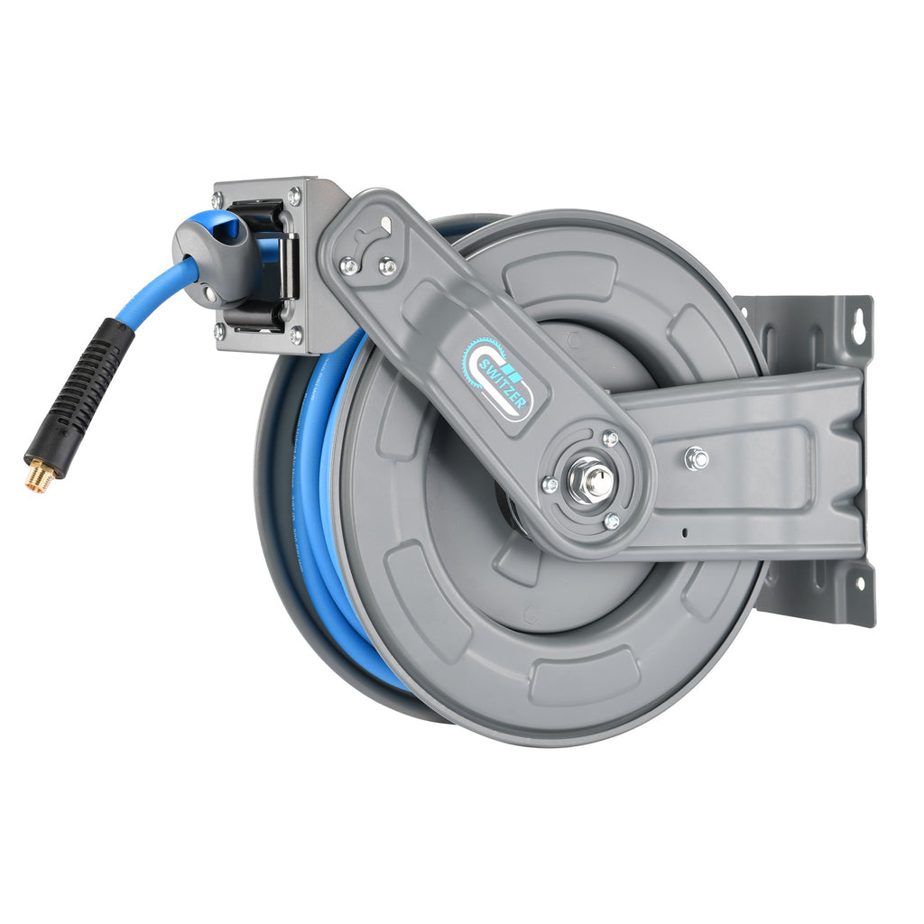 SwitZer Retractable Air Hose Reel Heavy Duty Wall Mounted Auto Rewind