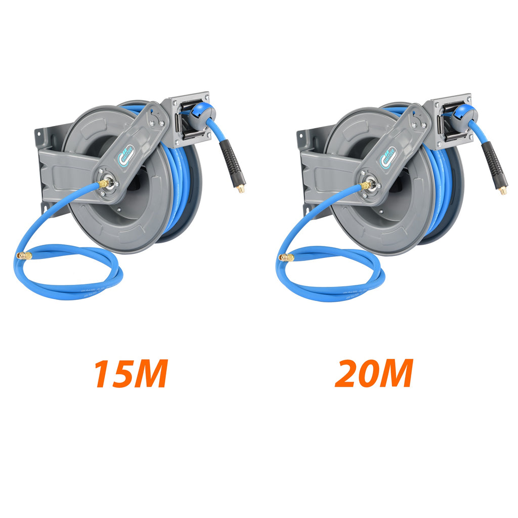 SwitZer Retractable Air Hose Reel Heavy Duty Wall Mounted Auto Rewind