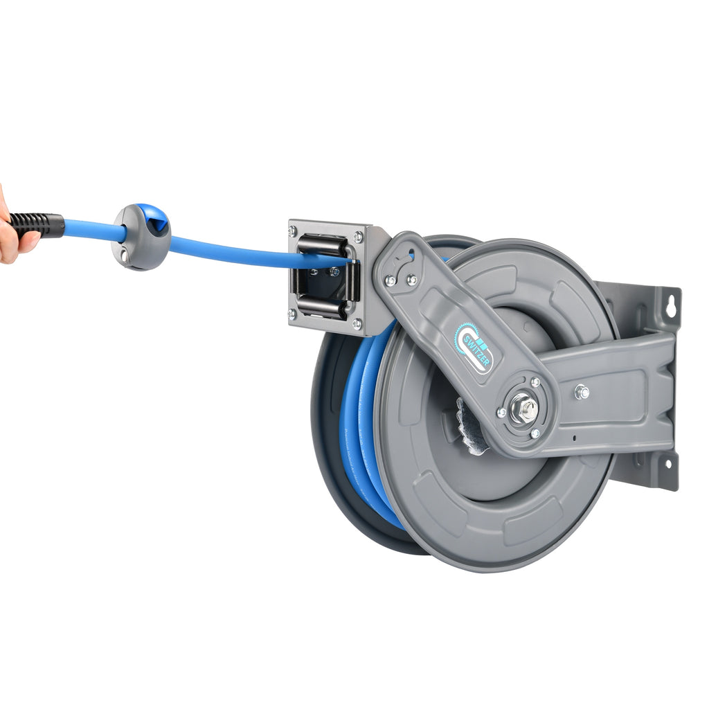 SwitZer Retractable Air Hose Reel Heavy Duty Wall Mounted Auto Rewind