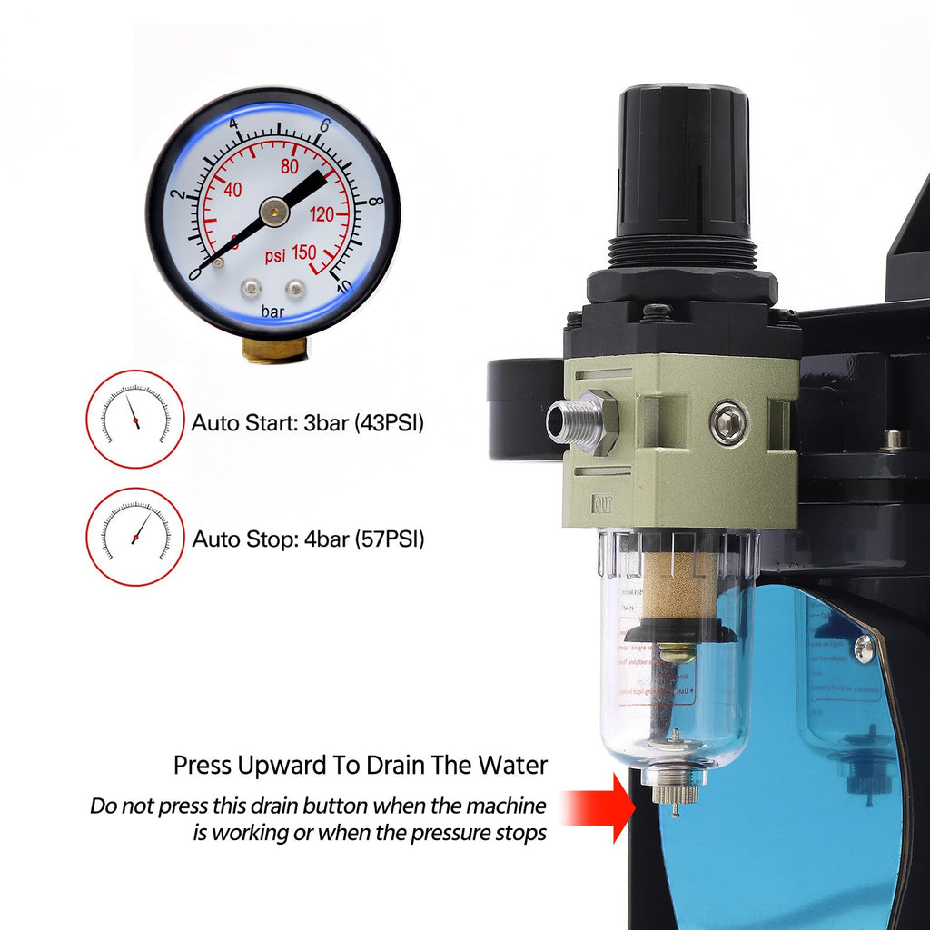 Switzer 1/5 HP Airbrush Compressor Metal Box Design
