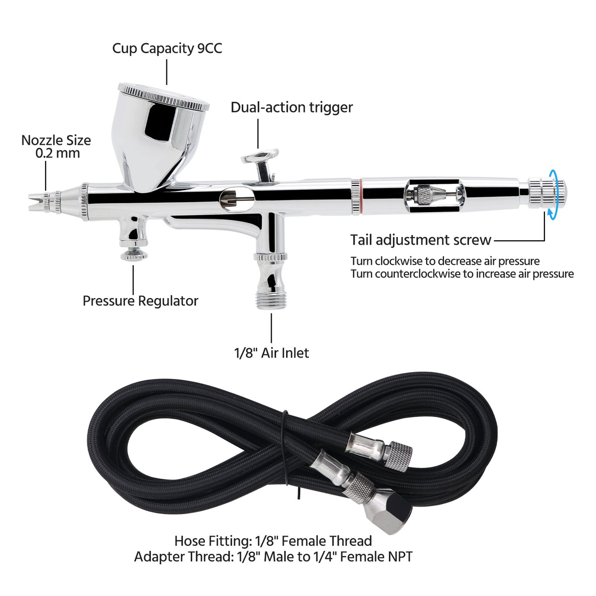 Switzer Dual Action Airbrush Kit With Filter 02