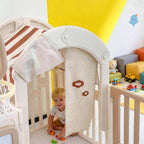 GALACTICA Baby Playpen Playhouse Khaki and White