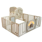 GALACTICA Baby Playpen Playhouse Khaki and White