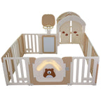 GALACTICA Baby Playpen Playhouse Khaki and White