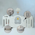 GALACTICA Foldable Baby Plaype Grey and White