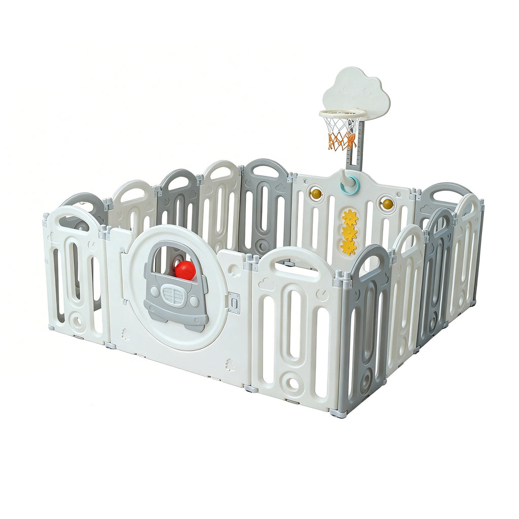 GALACTICA Foldable Baby Plaype Grey and White