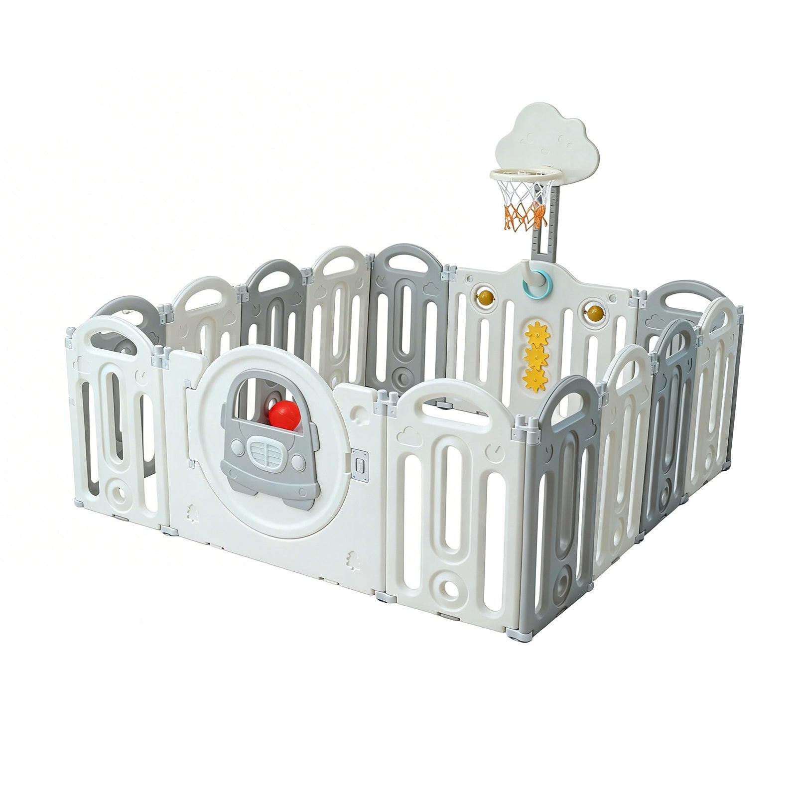 GALACTICA Foldable Baby Plaype Grey and White