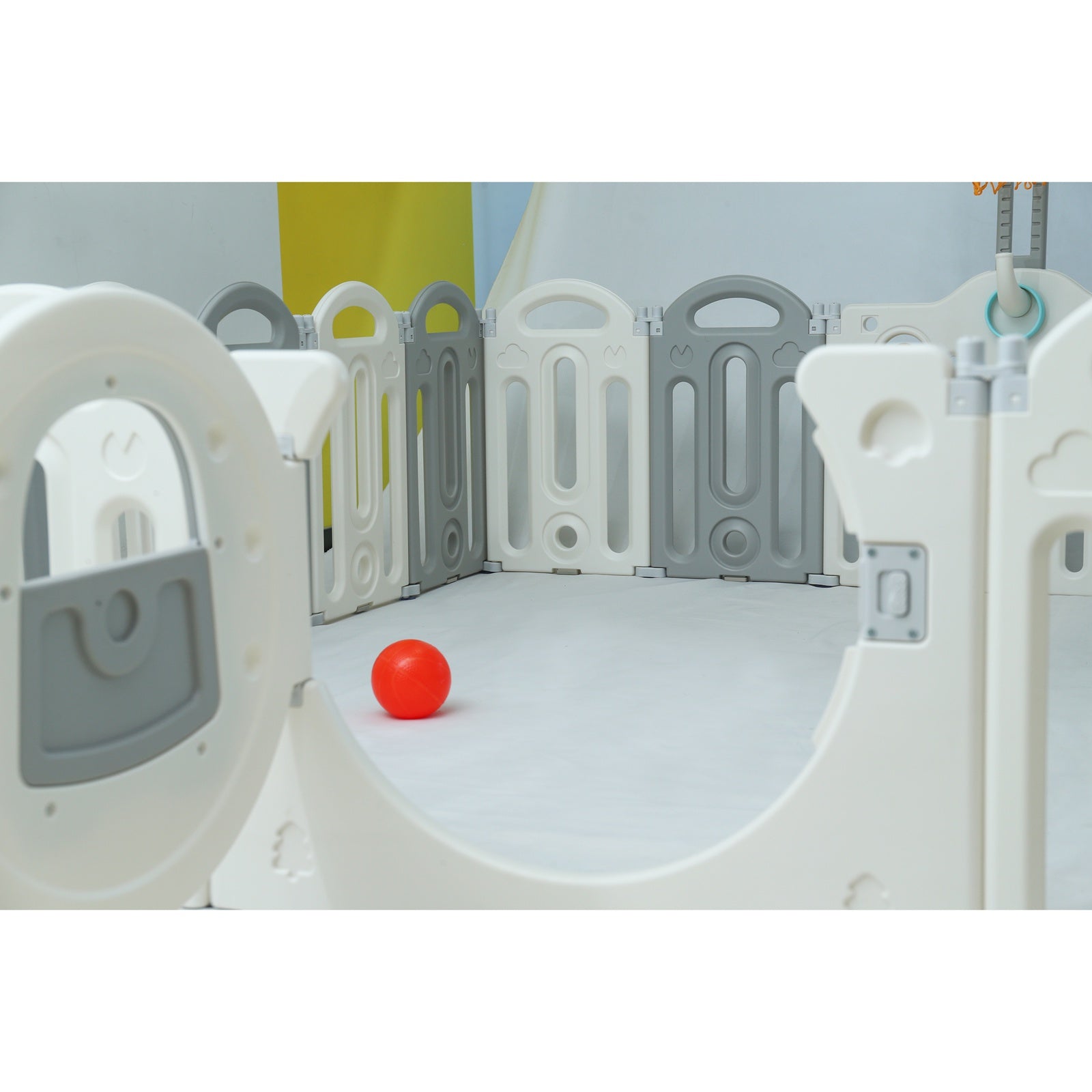 GALACTICA Baby Playpen Foldable Toddler Play Yard with Basketball Hoop in 3 Size