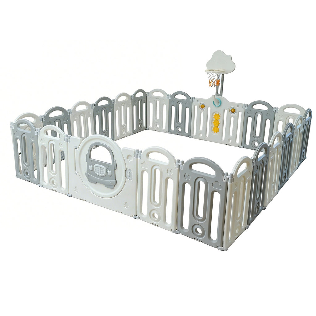 GALACTICA Foldable Baby Plaype Grey and White