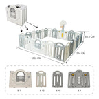 GALACTICA Foldable Baby Plaype Grey and White