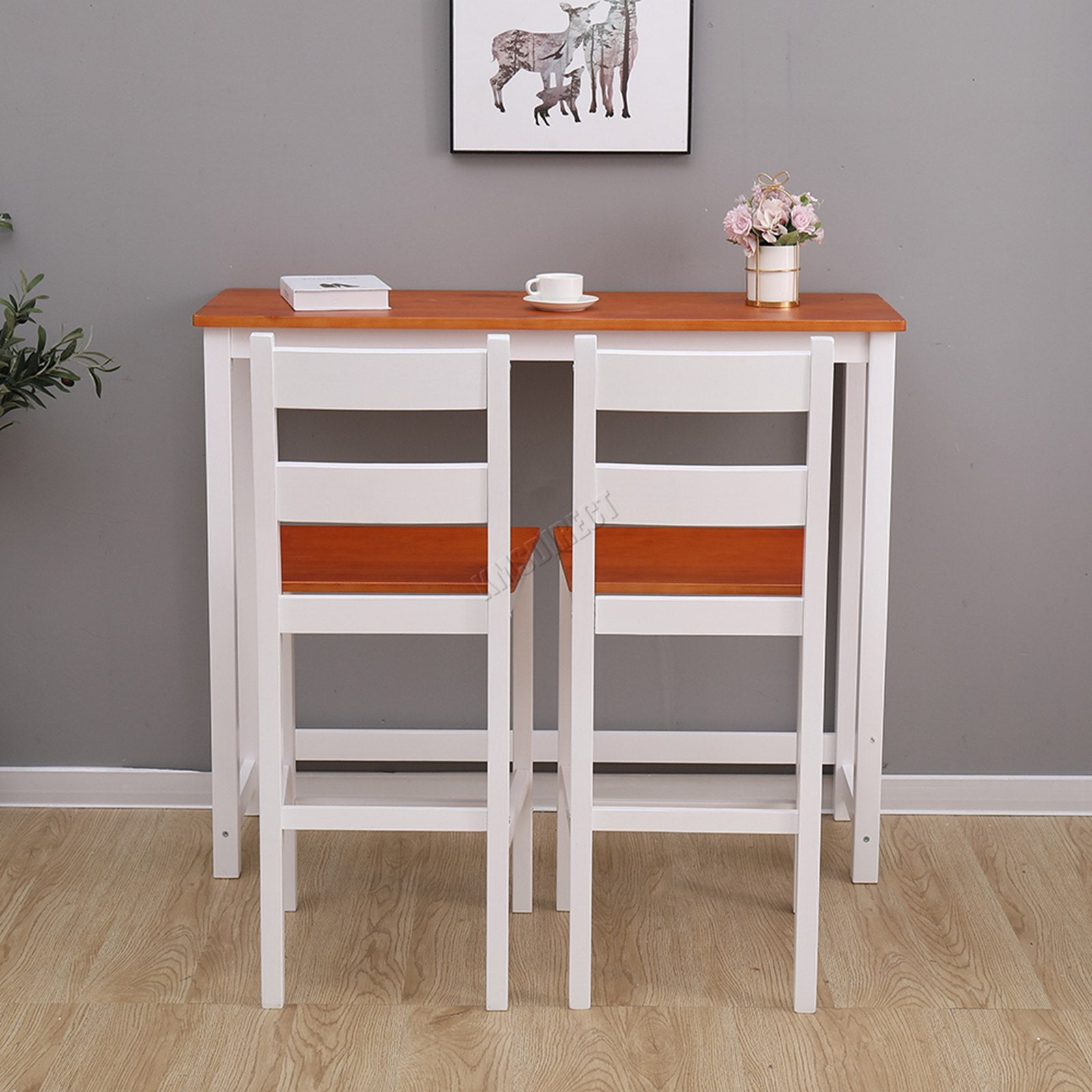WestWood Bar Table 2 X Stools Dining Chair Set