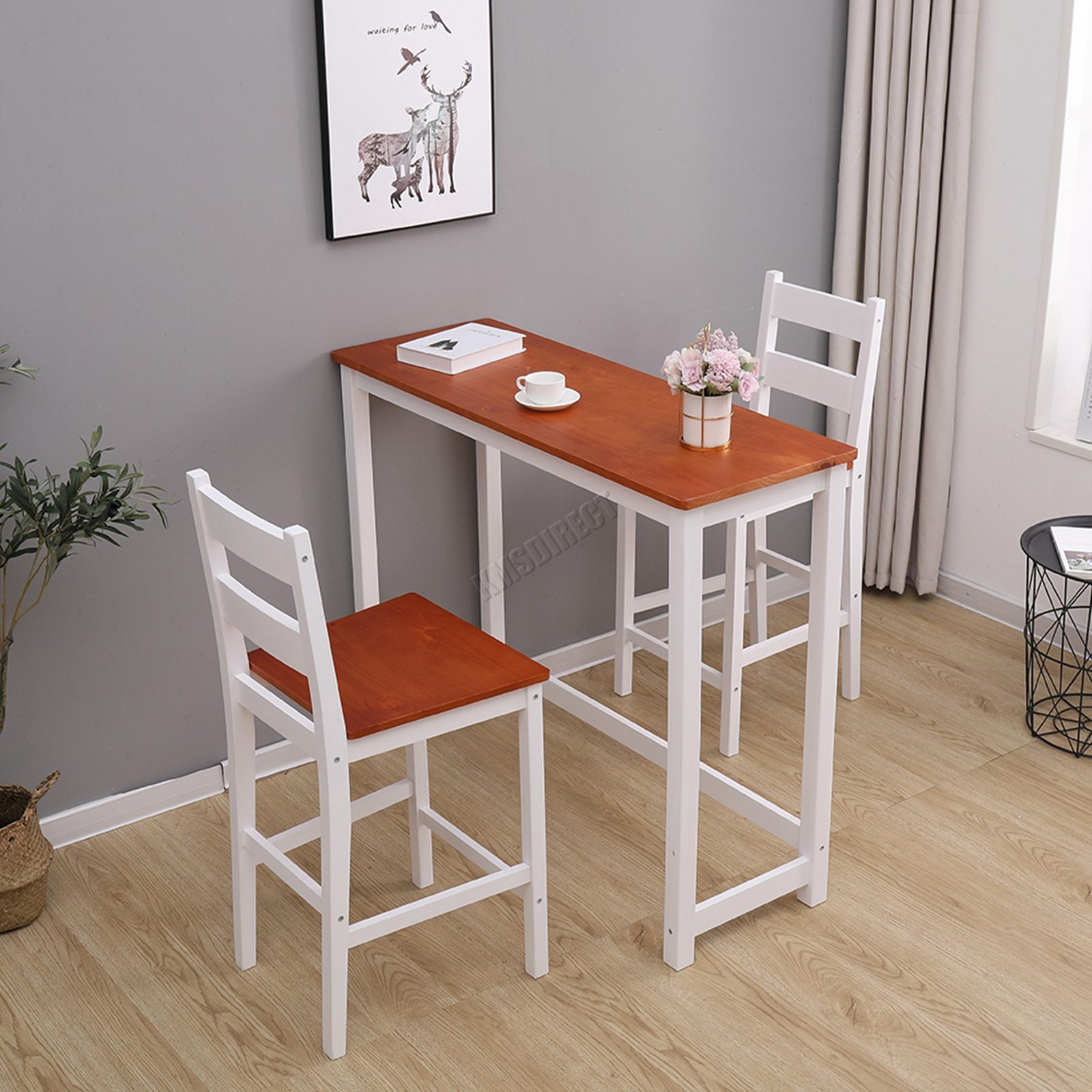 WestWood Bar Table 2 X Stools Dining Chair Set