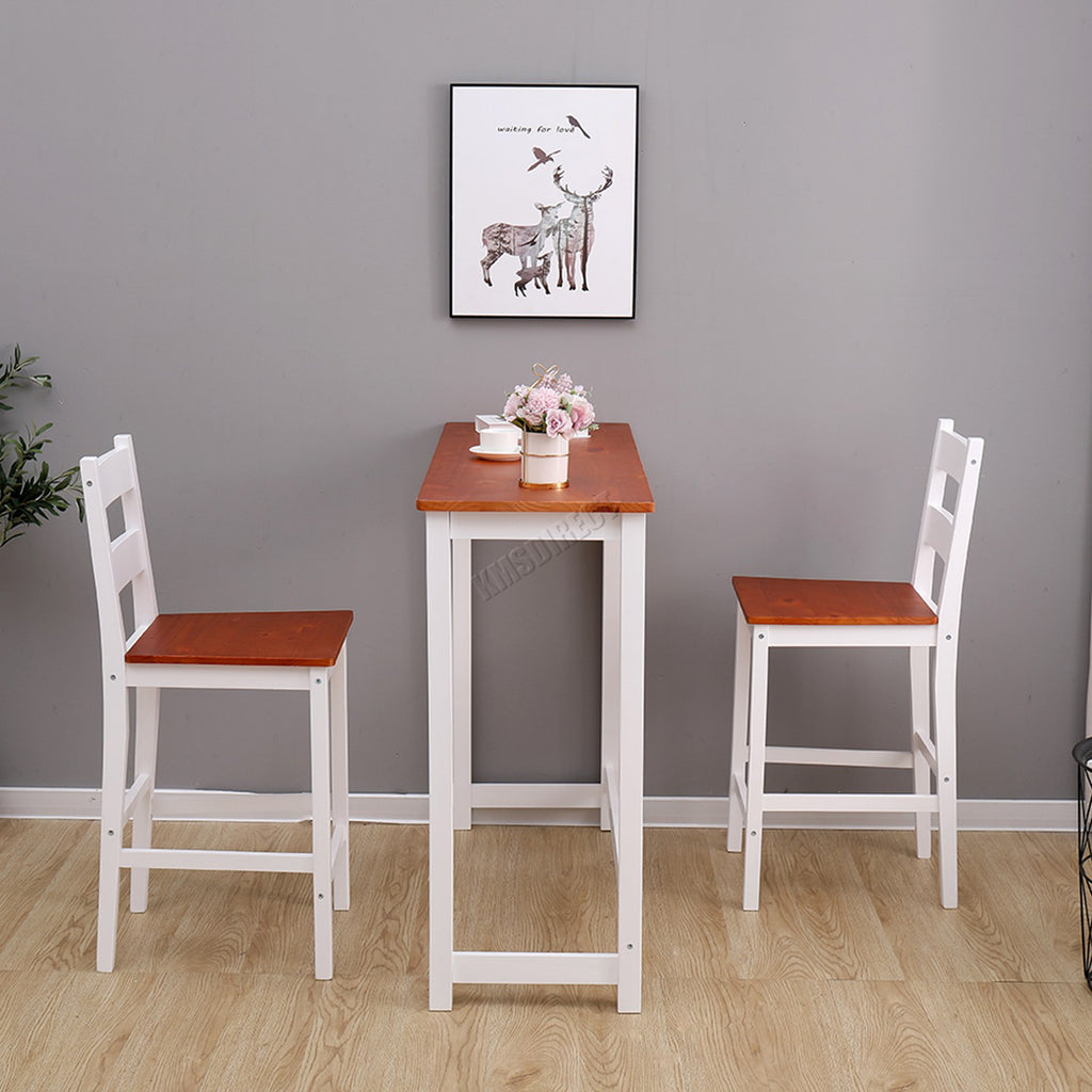 WestWood Bar Table 2 X Stools Dining Chair Set