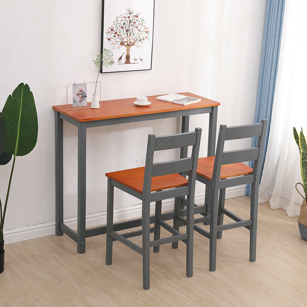 WestWood Bar Table 2 X Stools Dining Chair Set