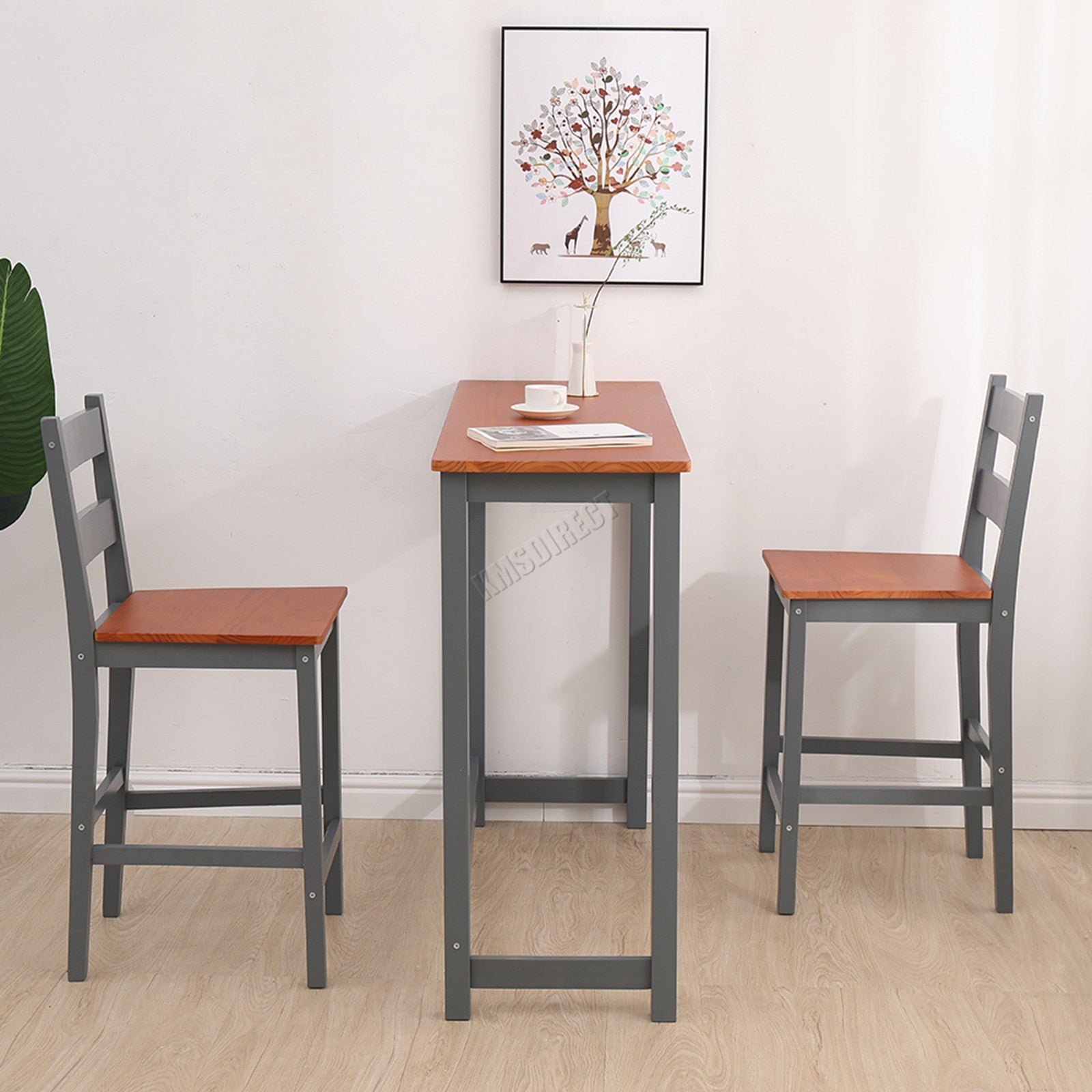 WestWood Bar Table 2 X Stools Dining Chair Set