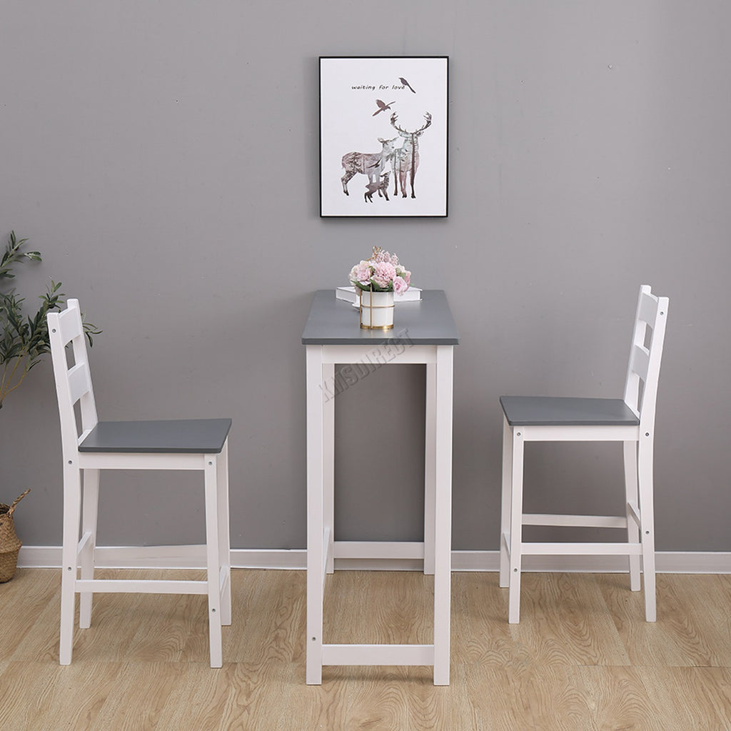 WestWood Bar Table 2 X Stools Dining Chair Set