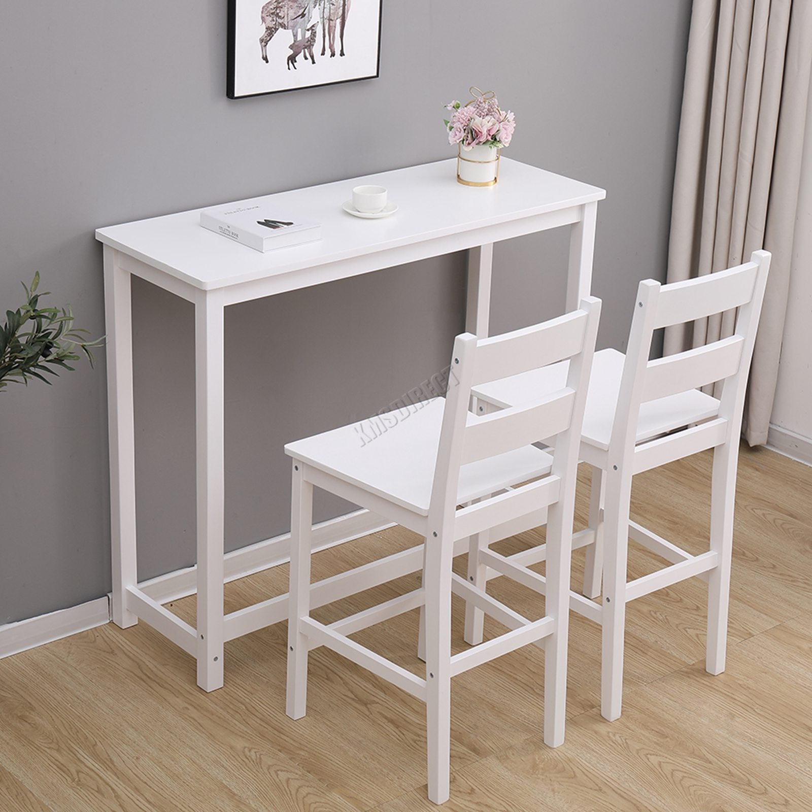 WestWood Bar Table 2 X Stools Dining Chair Set