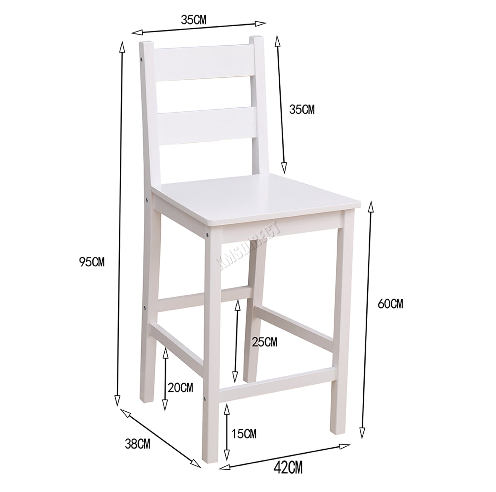 WestWood Bar Table 2 X Stools Dining Chair Set