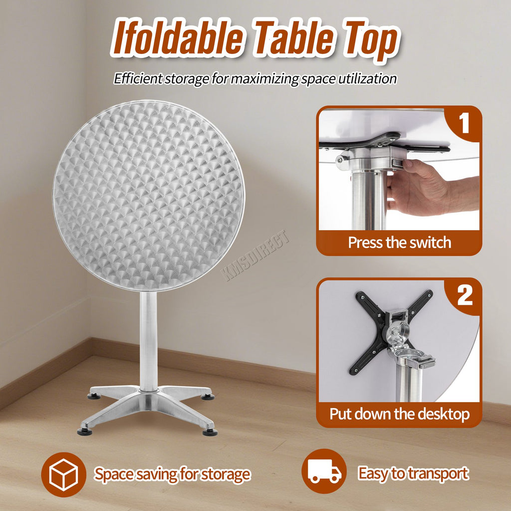 WestWood Bar Table Foldable Silver