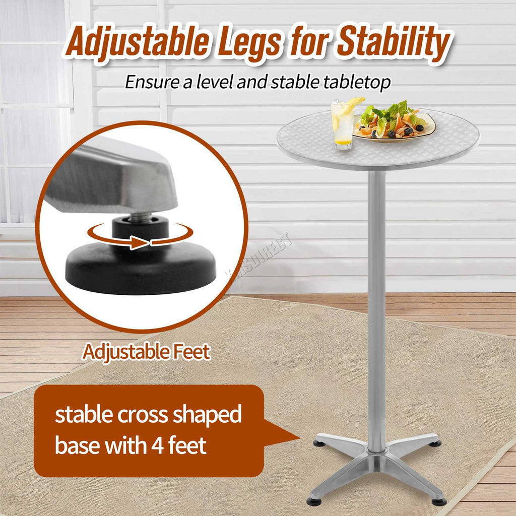 WestWood Bar Table Foldable Silver