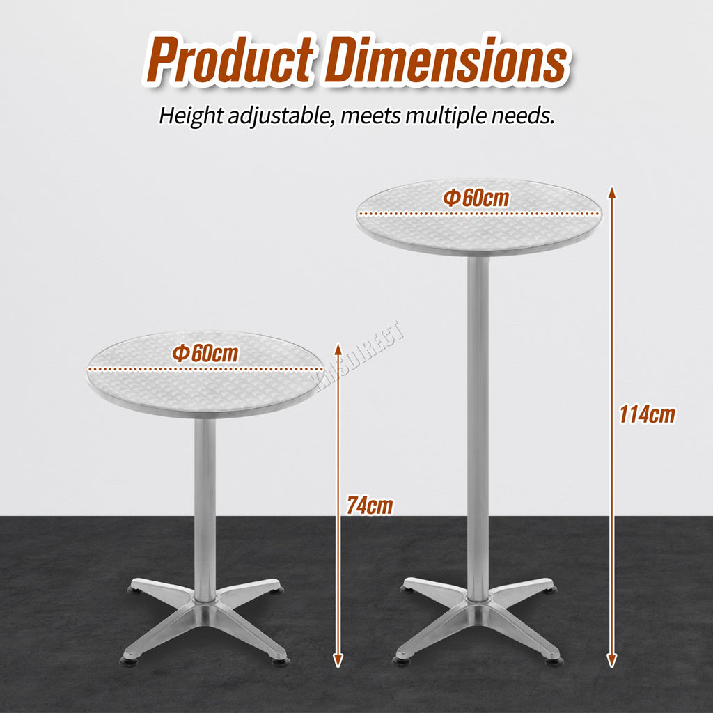 WestWood Bar Table Foldable Silver