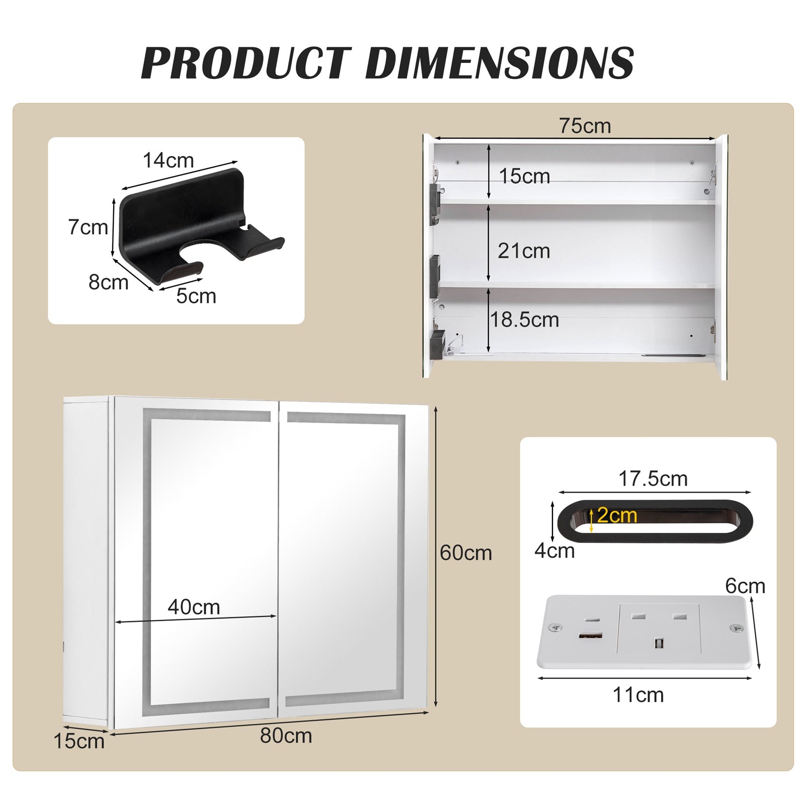 WestWood Bathroom Mirror Cabinet BC11