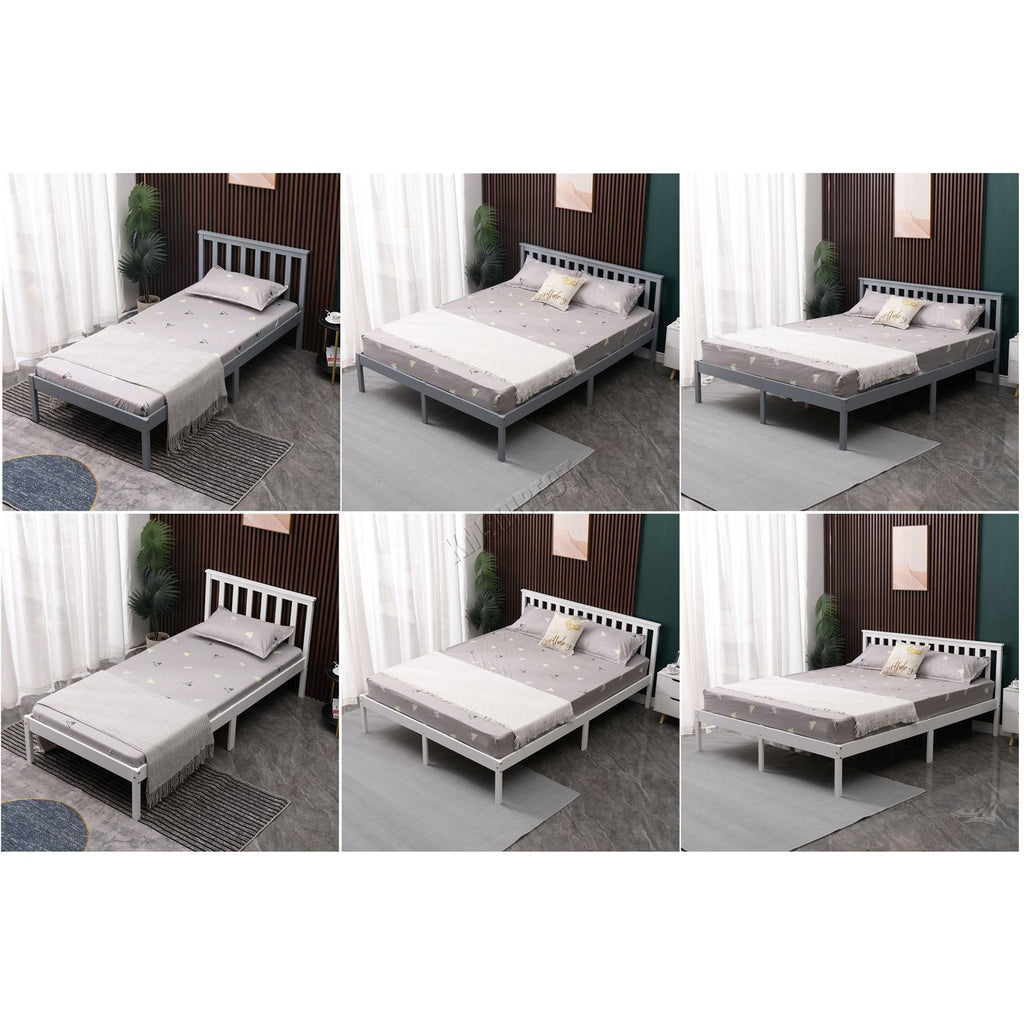 WestWood Single Double King Bed Solid Pine Frame Bedroom Furniture Low Foot End