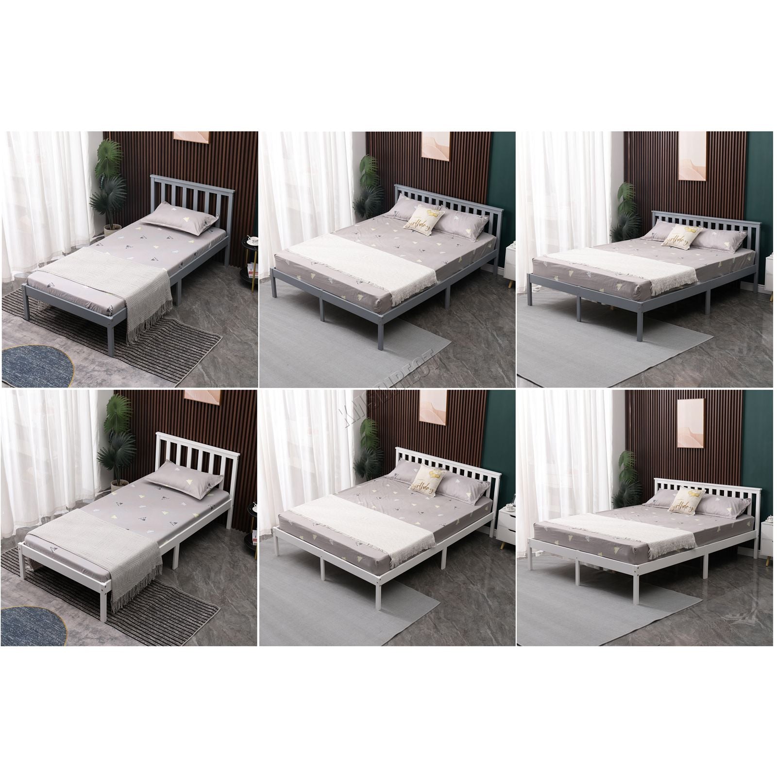 WestWood Single Double King Bed Solid Pine Frame Bedroom Furniture Low Foot End