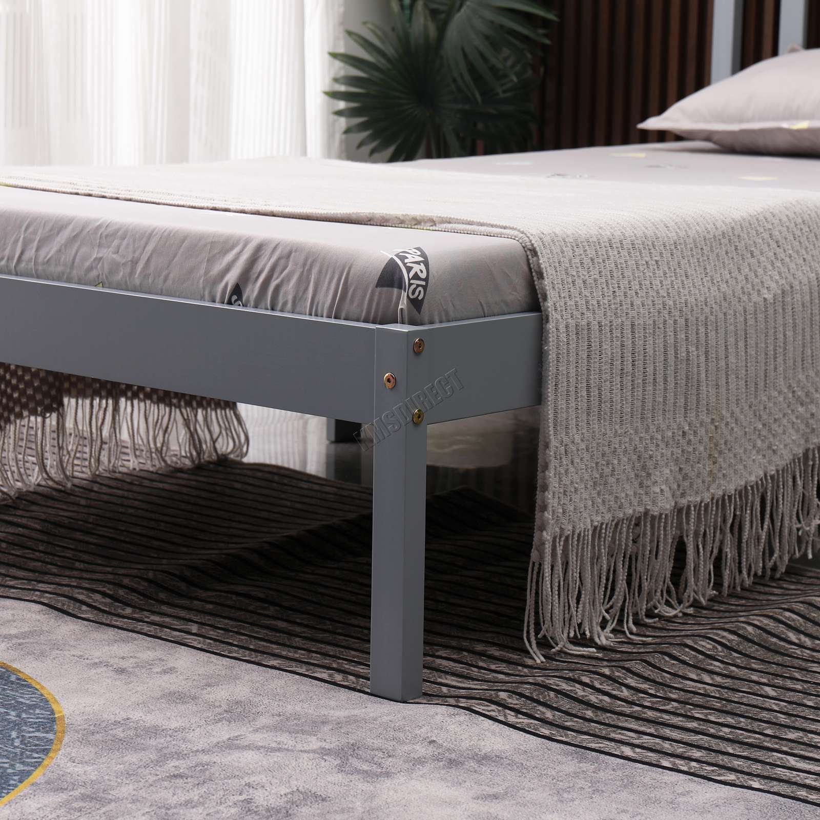 WestWood Single Double King Bed Solid Pine Frame Bedroom Furniture Low Foot End
