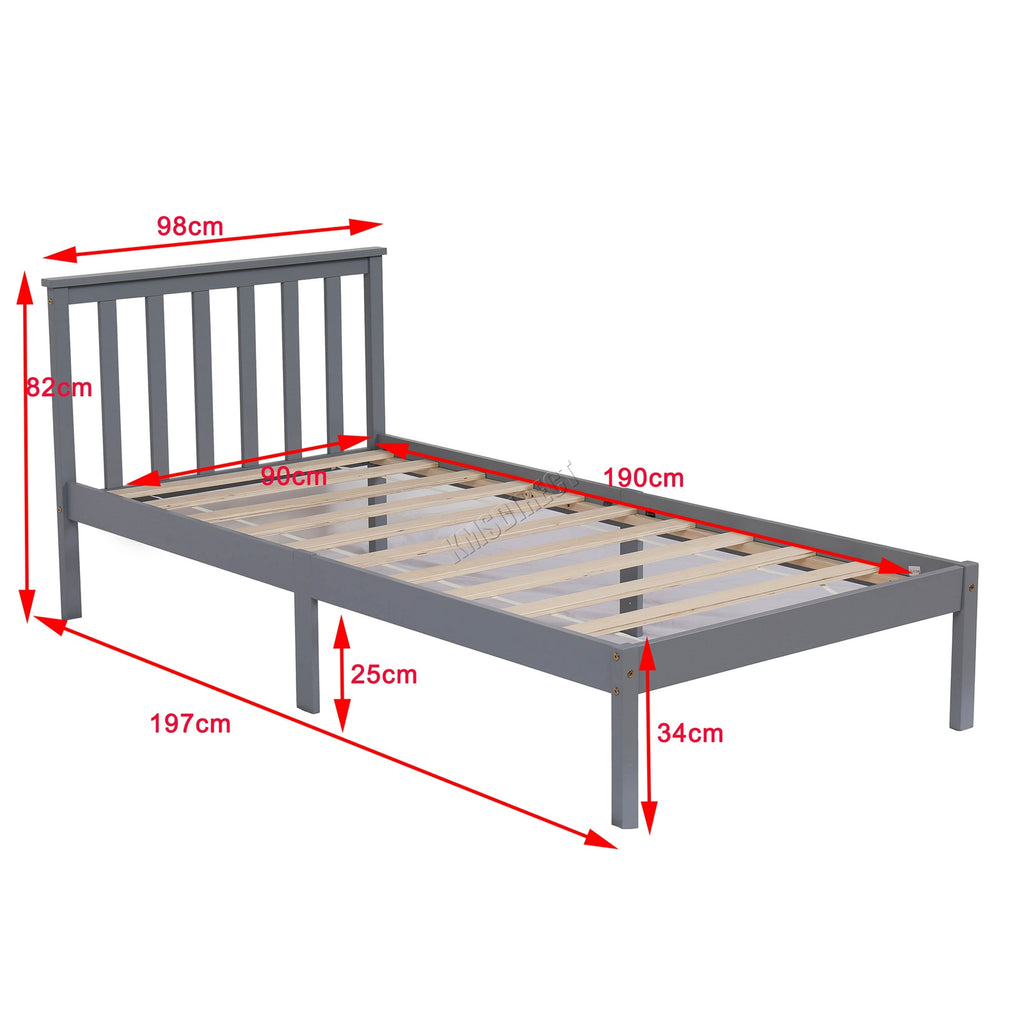 WestWood Single Double King Bed Solid Pine Frame Bedroom Furniture Low Foot End