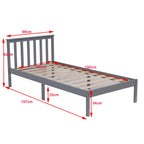 WestWood Single Double King Bed Solid Pine Frame Bedroom Furniture Low Foot End