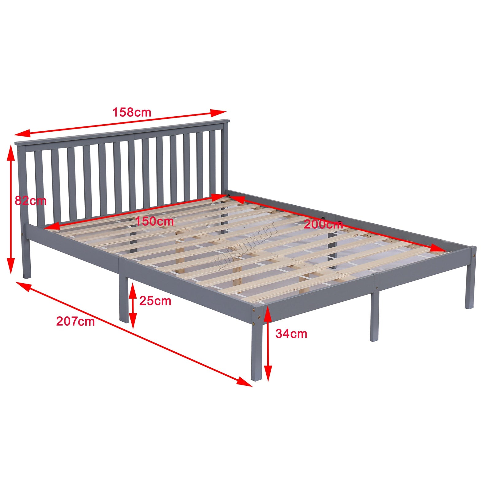 WestWood Single Double King Bed Solid Pine Frame Bedroom Furniture Low Foot End