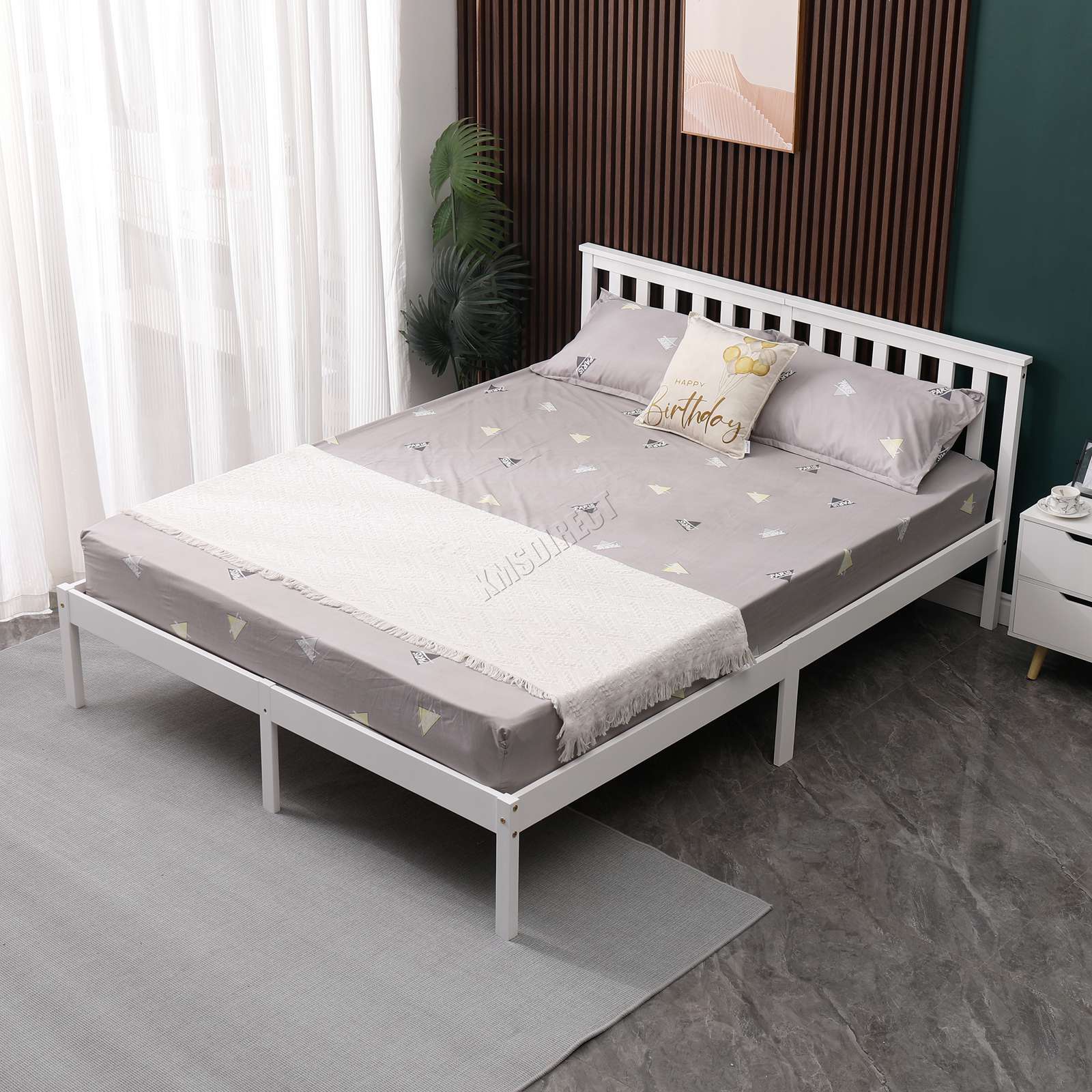 WestWood Single Double King Bed Solid Pine Frame Bedroom Furniture Low Foot End