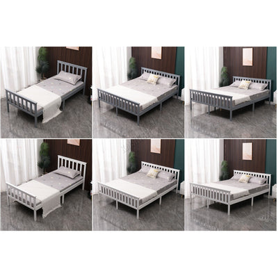 WestWood Single Double King Wood Bed Solid Pine Frame Footboard