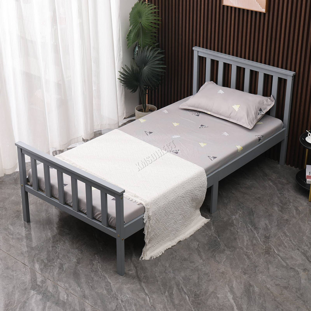 WestWood Single Double King Wood Bed Solid Pine Frame Footboard