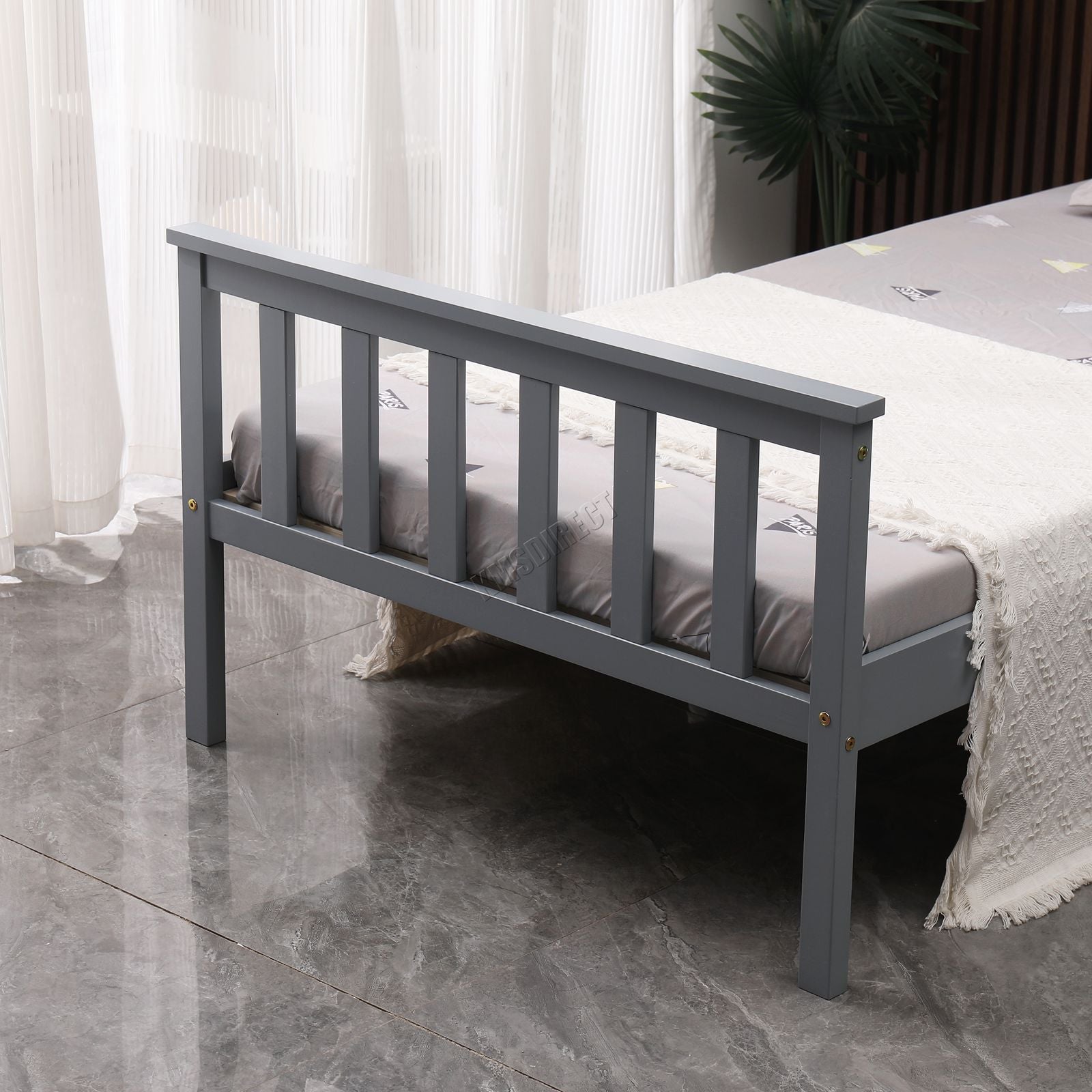 WestWood Single Double King Wood Bed Solid Pine Frame Footboard