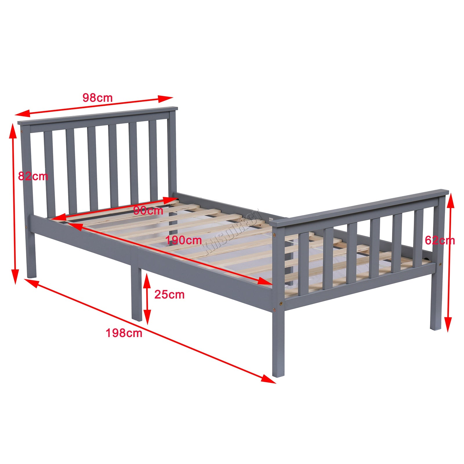 WestWood Single Double King Wood Bed Solid Pine Frame Footboard