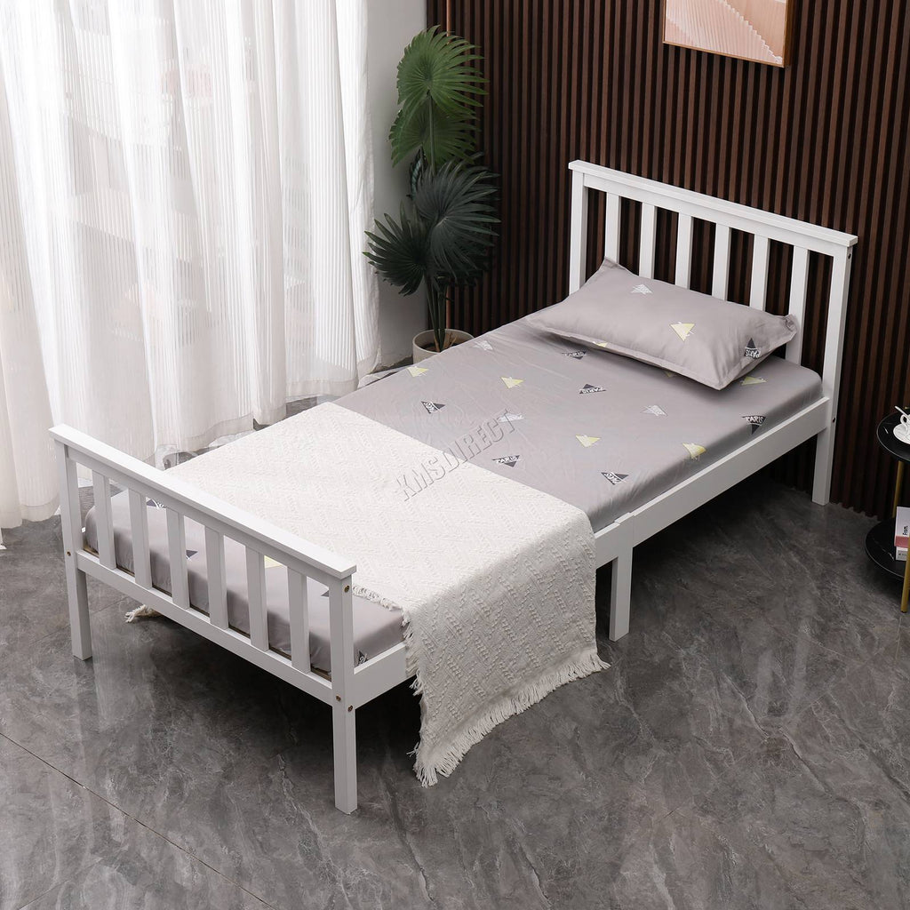 WestWood Single Double King Wood Bed Solid Pine Frame Footboard