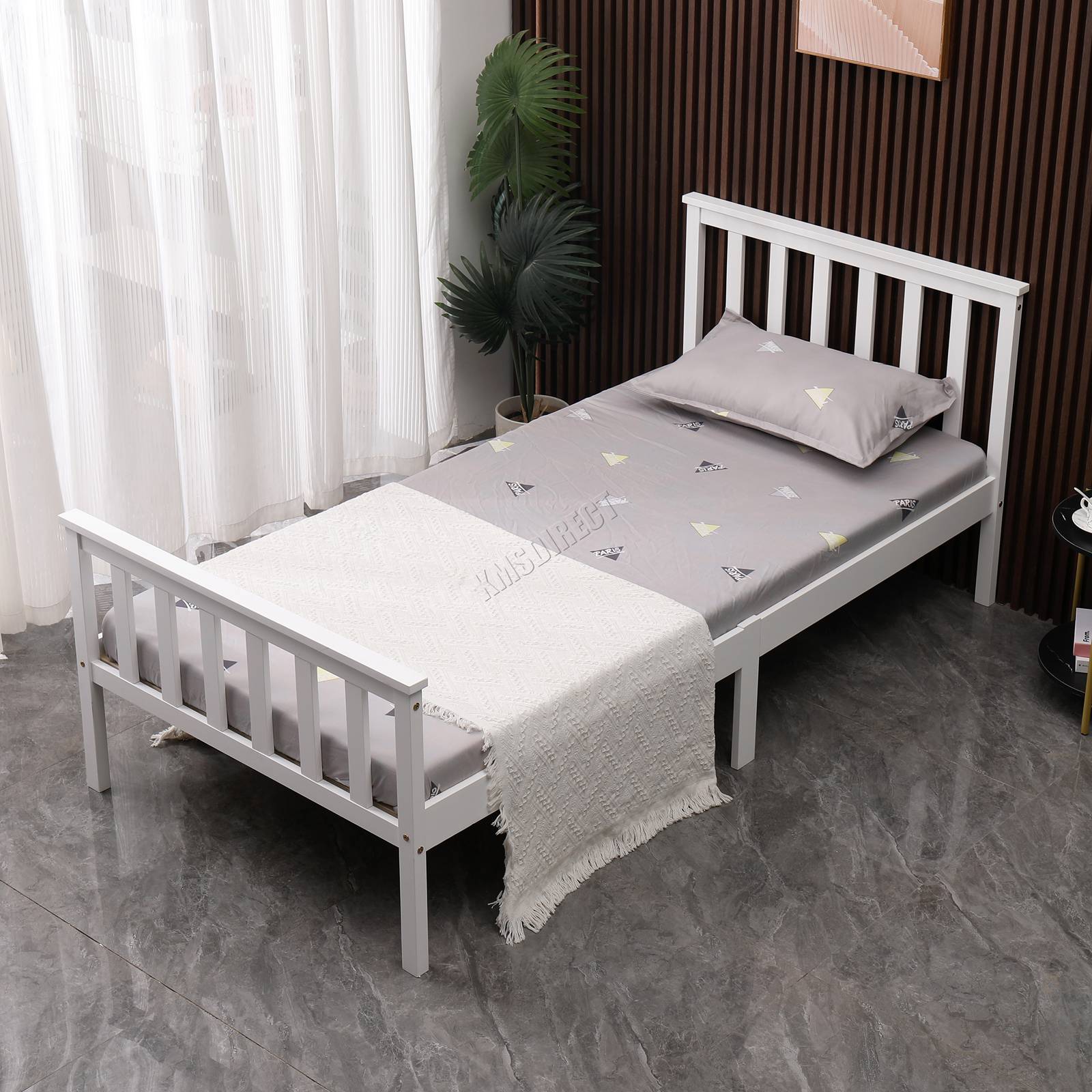 WestWood Single Double King Wood Bed Solid Pine Frame Footboard